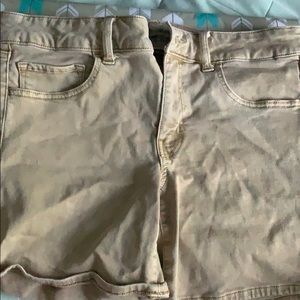 Khaki American eagle midi shorts